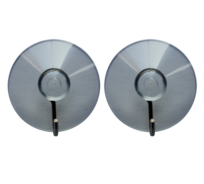 Sugekopp med krok transparent/krom 2 stk. - Target